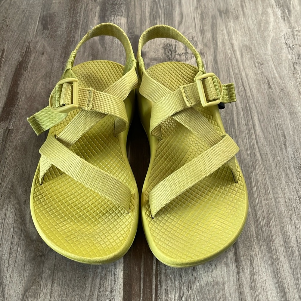 Chaco Green and Yellow Sandals with Adjustable Straps